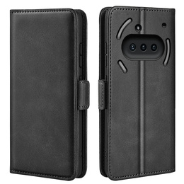 Klapkové puzdro pre Nothing Phone 3a, Leather Wallet, čierne