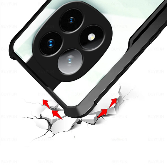 Obal na mobil pre Xiaomi Redmi Note 14 Pro, AntiDrop Hybrid, čierne