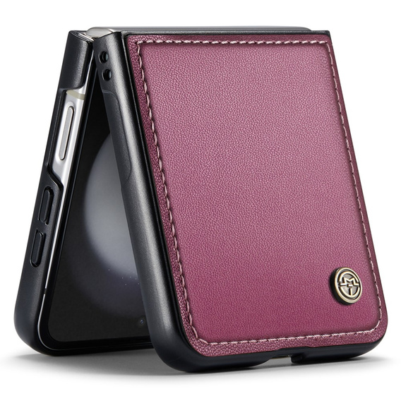 Puzdro pre Samsung Galaxy Z Flip7 FE / Z Flip6, CASEME Litchi Leather, červené