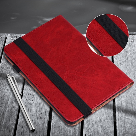 Puzdro pre Samsung Galaxy Tab A9+, Classic, s priestorom pre stylus, červené