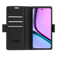 Puzdro pre Realme C67 4G, ERBORD Glossy Litchi, flipová peňaženka, čierne