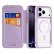 Puzdro Dux Ducis pre iPhone 17 Pro Max, Skin X Pro, s chlopňou, pre MagSafe, fialové