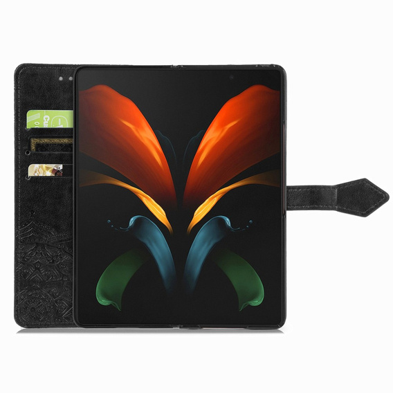 Klapkové puzdro pre Samsung Galaxy Z Fold 4 5G, Mandala, čierne