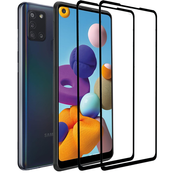 2x tvrdené sklo pre Samsung Galaxy A21/A21S, ERBORD 3D pre celý displej