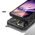 Puzdro pre iPhone 16 Pro Max, pancierované so stojanom a rukoväťou, čierne