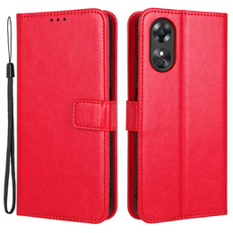Klapkové puzdro pre Oppo A17, Crazy Horse Wallet, červené