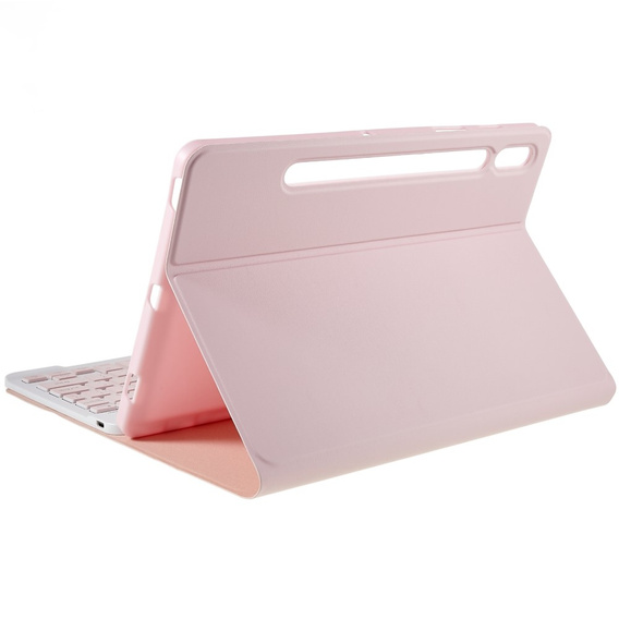 Puzdro + klávesnica Samsung Galaxy Tab S7 T870/T875 / S8, Pen Slot, ružové rose gold