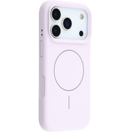 Silikónové puzdro pre iPhone 17 Pro, pre MagSafe, proti nárazom, fialové