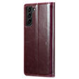 CASEME flipové puzdro pre Samsung Galaxy S21, Waxy Textured, červené