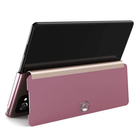 Obal na mobil pre Samsung Galaxy Z Fold 2 5G, Clear View, ružové rose gold