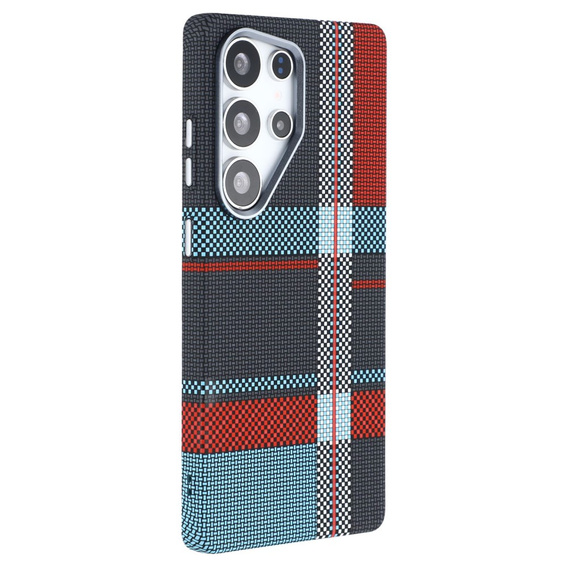 Puzdro pre Samsung Galaxy S25 Ultra, Carbon Fiber MagSafe, modrá / červená