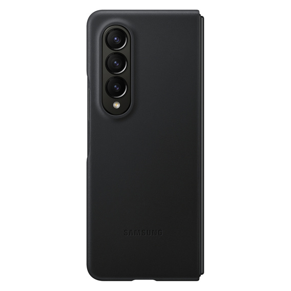 Originálne puzdro Samsung pre Galaxy Z Fold 4, Leather Flip Cover, čierne