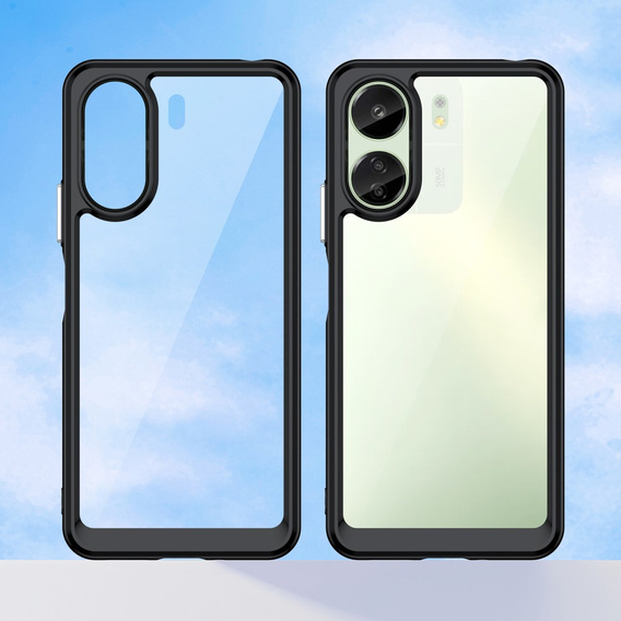 Obal na mobil pre Xiaomi Redmi 13C / Poco C65, Fusion Hybrid, transparentné / čierne