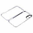 Puzdro pre iPhone 16, Magnetic Dual Glass, strieborné
