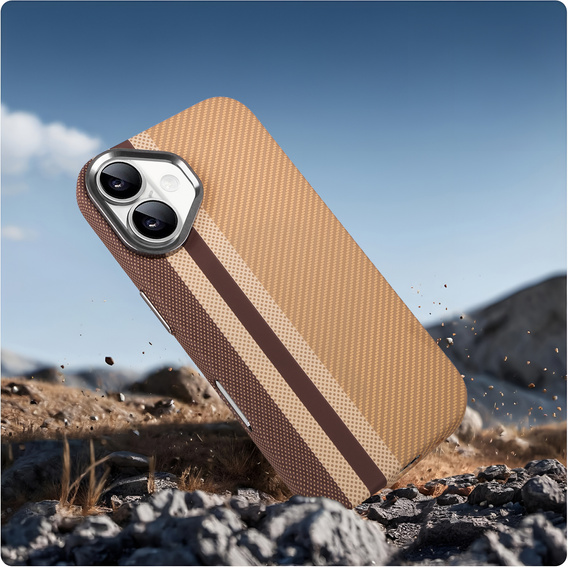 Puzdro pre iPhone 16, Carbon Fiber MagSafe, žlté