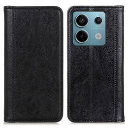 Obal na mobil pre Xiaomi Redmi Note 13 Pro 5G, Wallet Litchi Leather, čierne