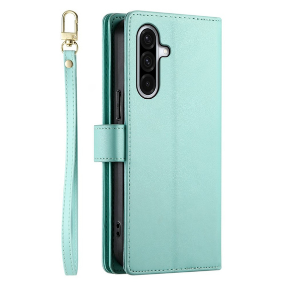 Klapkové puzdro pre Samsung Galaxy A56 5G, Wallet Zipper Pocket, zelený