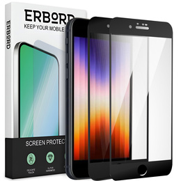 2x tvrdené sklo pre iPhone 7/8/SE 2020/SE 2022, ERBORD 3D pre celý displej