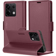 Puzdro pre Xiaomi Redmi Note 13 5G, ERBORD Glossy Litchi, flipová peňaženka, červené