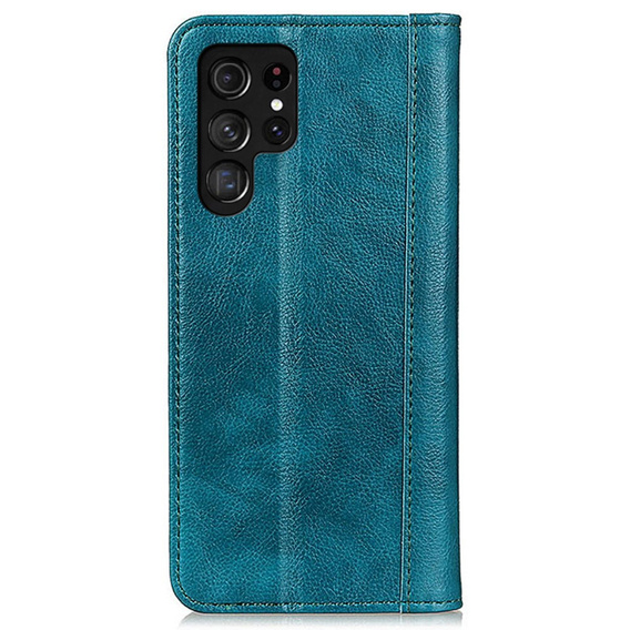 Obal na mobil pre Samsung Galaxy S24 Ultra, Wallet Litchi Leather, zelený