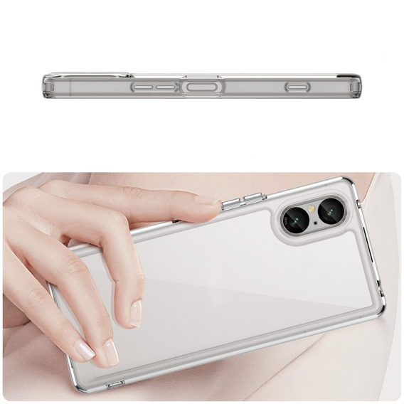 Obal na mobil pre Sony Xperia 5 V, Fusion Hybrid, priehľadné