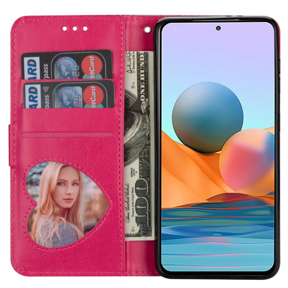 Klapkové puzdro pre Samsung Galaxy A36 5G, Wallet Zipper Pocket Glittery, ružové