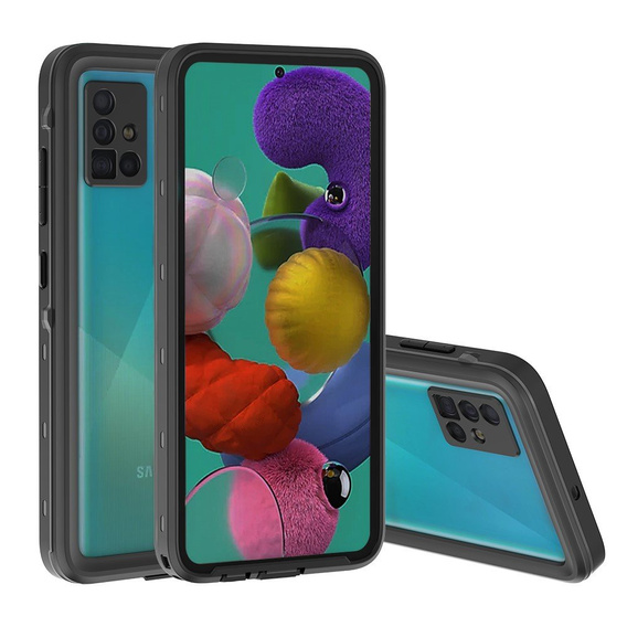 Vodotesné puzdro IP68 pre Samsung Galaxy A51 4G, Redpepper, čierne