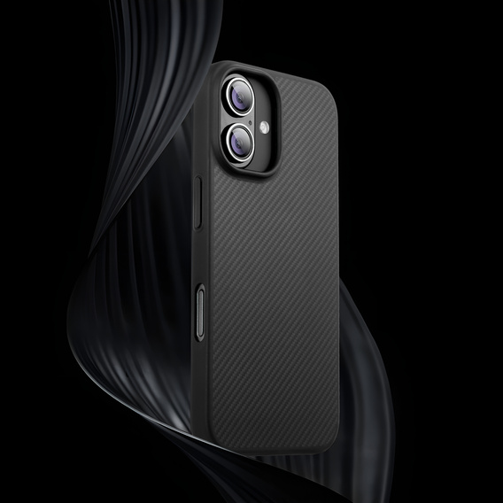 Puzdro pre iPhone 16, Aramid Fiber Cover, čierne