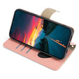 Flipové puzdro pre Samsung Galaxy A56 5G, Wallet Zipper Pocket, so zrkadlom, ružové