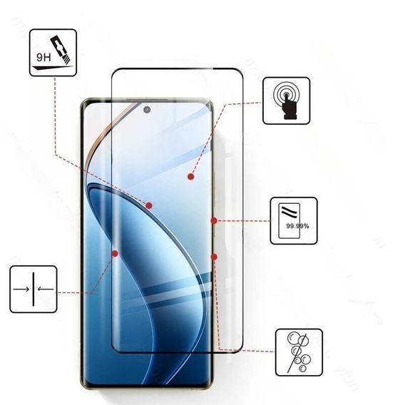 3D tvrdené sklo pre Realme 12 Pro 5G / 12 Pro+ 5G, čierne
