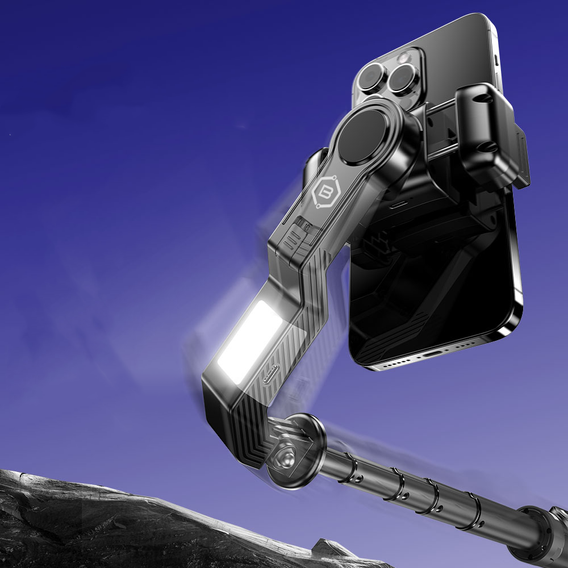 Blavec Selfie Stick Aluminium Fusion P07 s MagSafe, LED svetlami a diaľkovým ovládaním