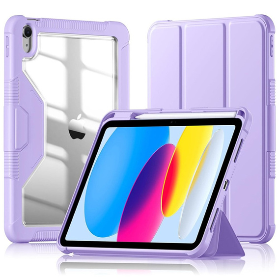 Puzdro pre iPad 11" 2025 A16 (11 gen.) / iPad 10.9" 2022 (10 gen.), Smartcase Hybrid, so slotom na stylus, fialové