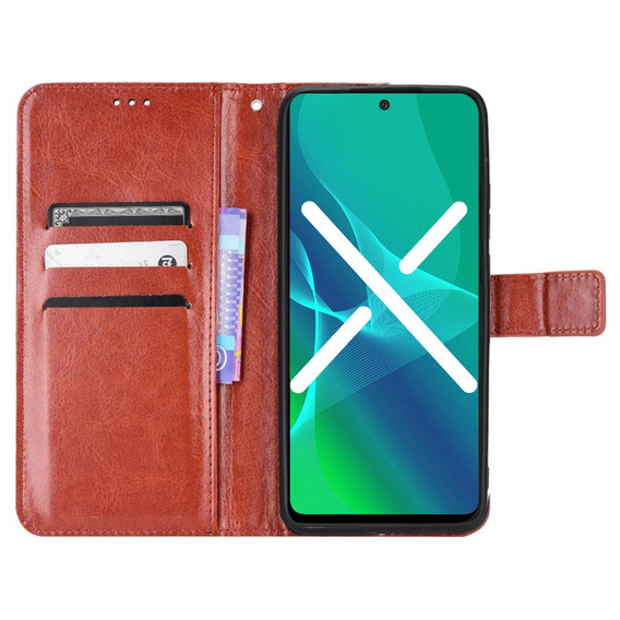 Klapkové puzdro pre Realme GT Master, Crazy Horse Wallet, hnedé