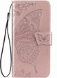 Klapkové puzdro pre Infinix Hot 50 4G, Butterfly, ružové rose gold