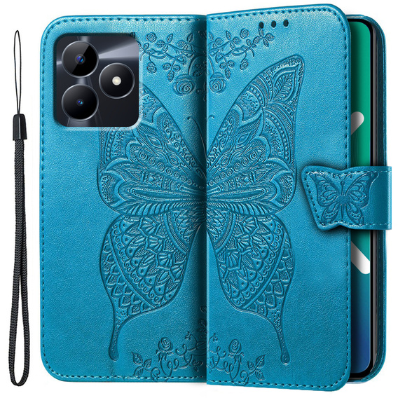 Klapkové puzdro pre Realme C51, Butterfly, modré