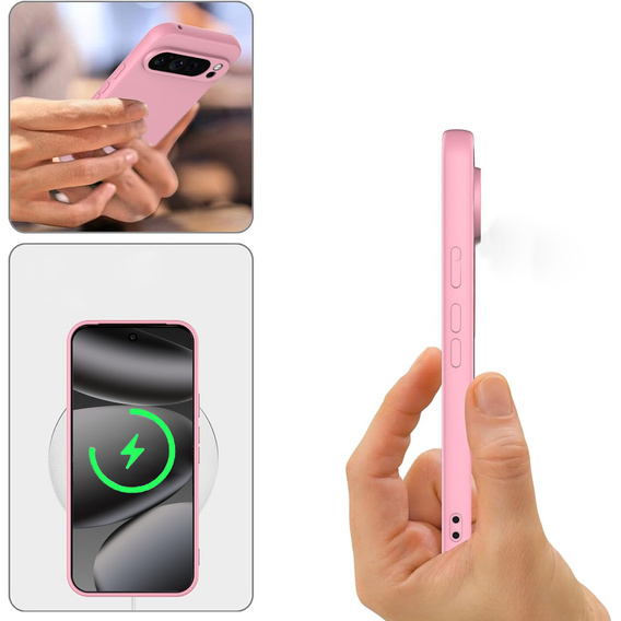 Silikónové puzdro pre Google Pixel 10 / 10 Pro, pre MagSafe, ružové