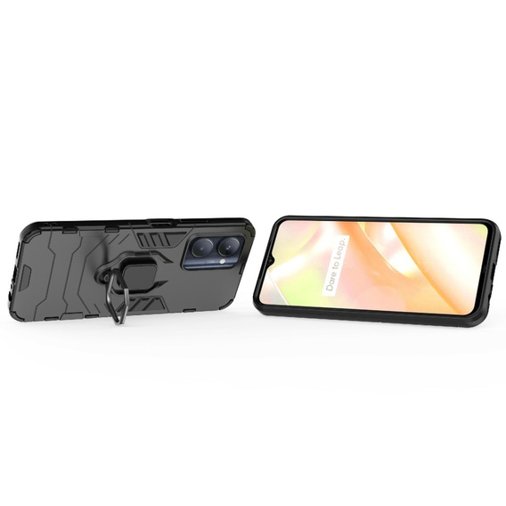 Obal na mobil pre Realme C33, Kickstand Ring, čierne