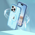 Puzdro pre iPhone 16 Pro, Shockproof Hybrid, s fóliou na displej, pre MagSafe, modré