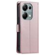 Puzdro s chlopňou pre Xiaomi Redmi Note 13 Pro 4G / Xiaomi Redmi Note 14S / Xiaomi Poco M6 Pro 4G, Rhombus Crossbody Leather, ružové rose gold