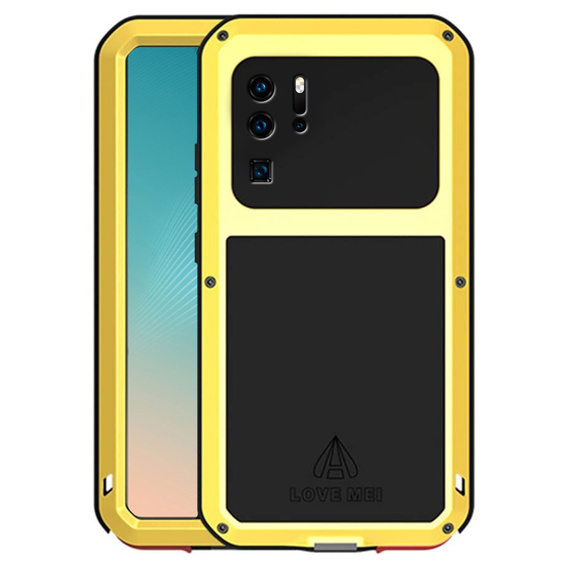 Love Mei Obal na mobil pre Huawei P30 Pro, armored with glass, žlté / čierne