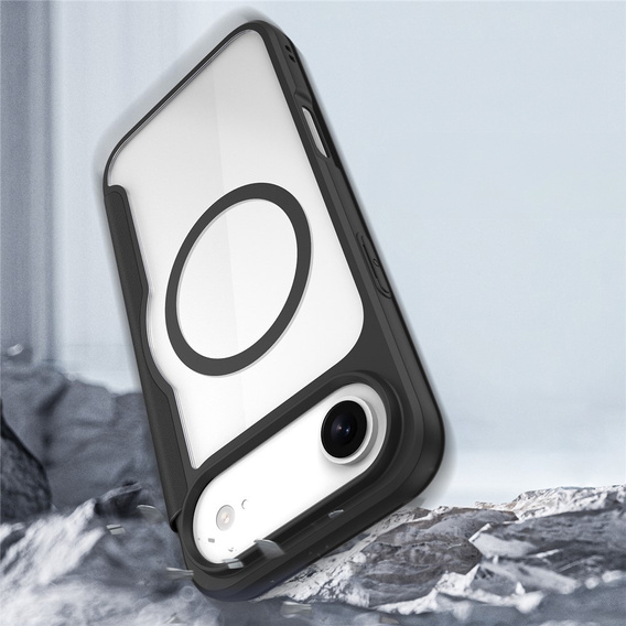 Puzdro Dux Ducis pre iPhone Air, Skin X Pro, s chlopňou, pre MagSafe, čierne