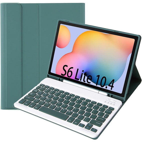 Puzdro + klávesnica Samsung Galaxy Tab S6 Lite P610/P615 / S6 Lite 2022 10.4, Pen Slot, zelený