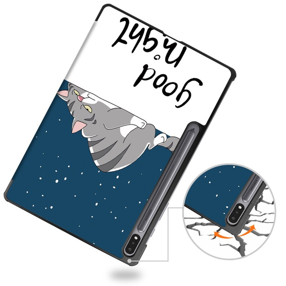Puzdro pre Samsung Galaxy Tab S9 Plus, Smartcase, sleeping cat