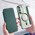 Klapkové puzdro pre Samsung Galaxy S23, Wallet, MagSafe, zelený