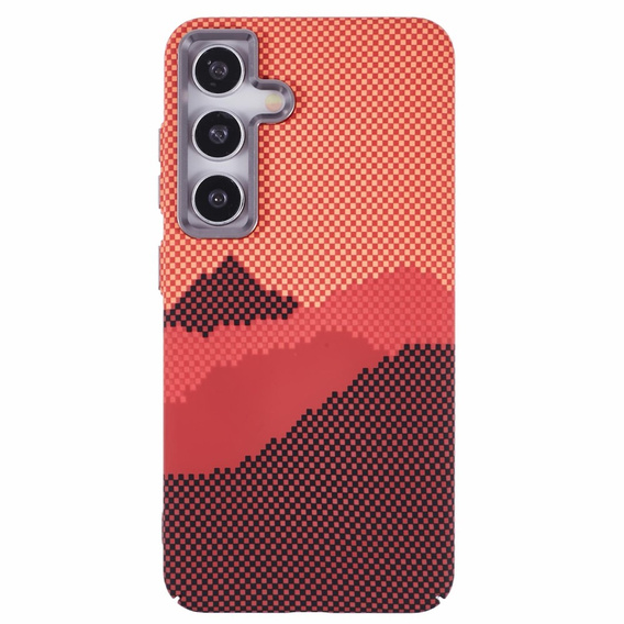 Puzdro pre Samsung Galaxy S25+ Plus, Carbon Fiber MagSafe, oranžové