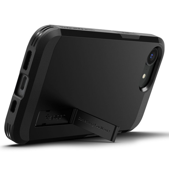 Puzdro Spigen pre iPhone 16E, Tough Armor Mag MagSafe, čierne + tvrdené sklo 9H