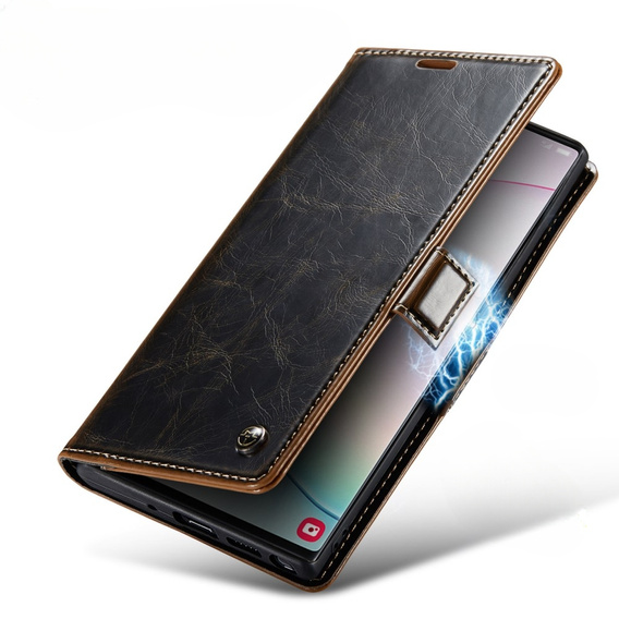 CASEME flipové puzdro pre Samsung Galaxy Note 10 Plus, Waxy Textured, káva