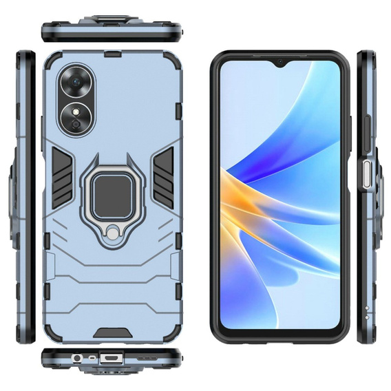 Obal na mobil pre Oppo A17, Kickstand Ring, modré