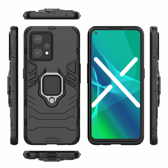 Obal na mobil pre Realme 9 Pro / OnePlus Nord CE 2 Lite 5G, Kickstand Ring, čierne