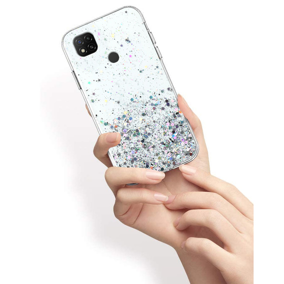 Obal na mobil pre Xiaomi Redmi 9C, Glittery, priehľadné